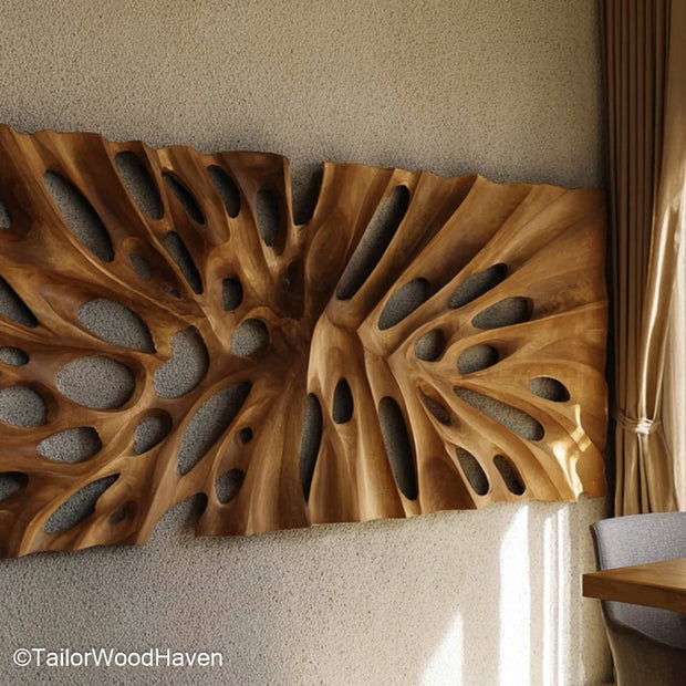 Large Wood Wall Decor Oversized Wooden Wall Decor Crafted from Solid Wood for Statement Rustic or Modern Interiors