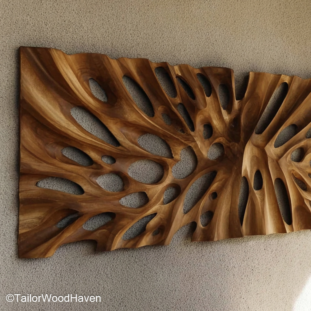 Large Wood Wall Decor Oversized Wooden Wall Decor Crafted from Solid Wood for Statement Rustic or Modern Interiors