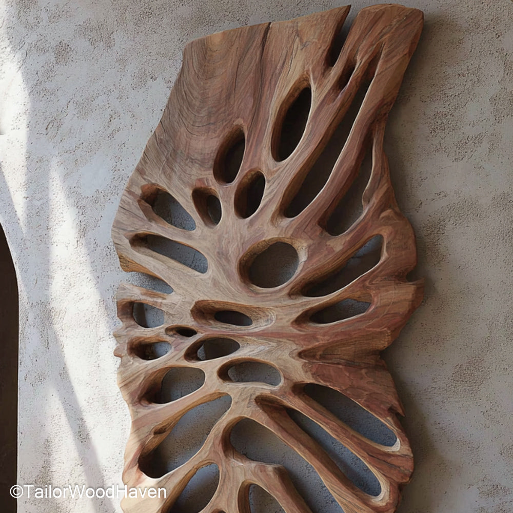 Wood Carved Wall Art Wall Art Made from Solid Wood and Hand Carved with Rustic and Earthy Detailing