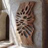 Organic Openwork Wood Wall Art Panel with Hand-Carved Detail