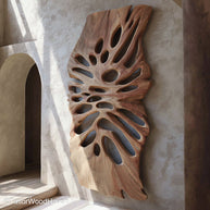 Wood Carved Wall Art Wall Art Made from Solid Wood and Hand Carved with Rustic and Earthy Detailing