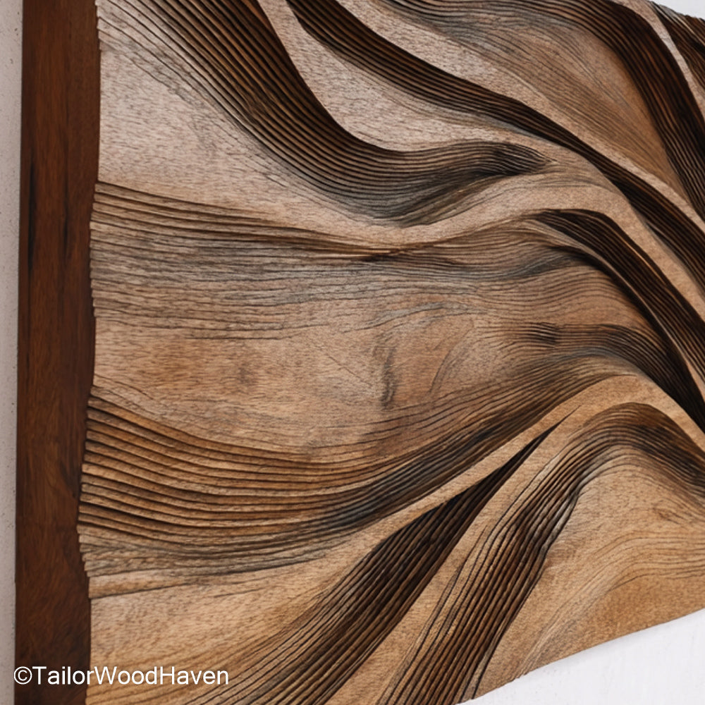 Wood Wall Decor Bedroom featuring natural grain and clean carved forms, designed to bring warmth and harmony to any bedroom wall arrangement