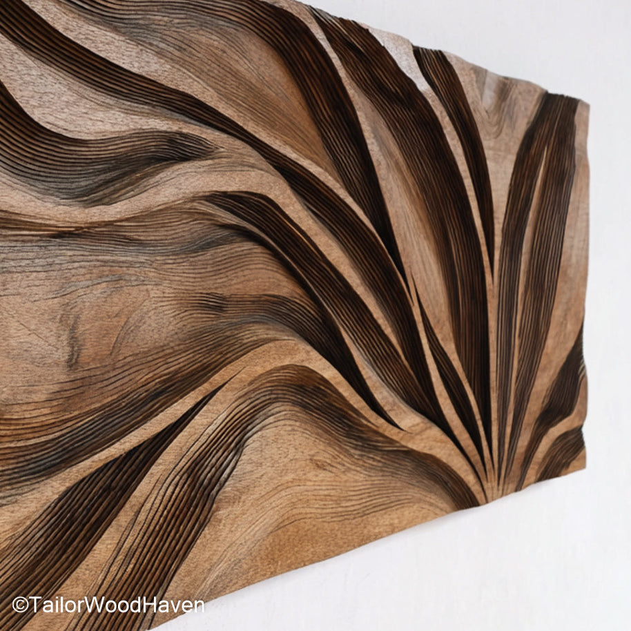 Wood Wall Decor Bedroom featuring natural grain and clean carved forms, designed to bring warmth and harmony to any bedroom wall arrangement