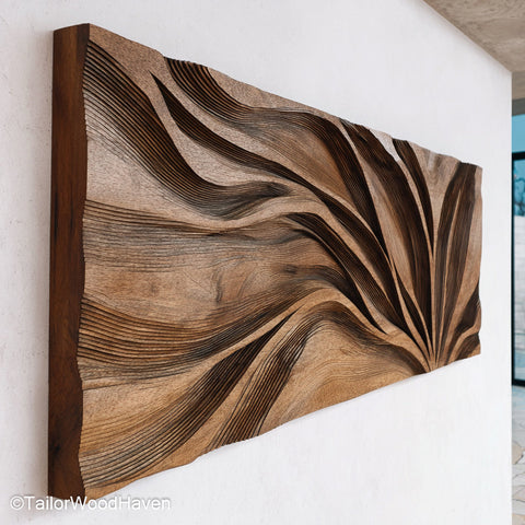 Wood Wall Decor Bedroom featuring natural grain and clean carved forms, designed to bring warmth and harmony to any bedroom wall arrangement