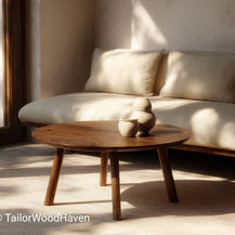Rustic Coffee Table Round With Natural Wood Character