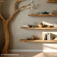 Tree Corner Shelf Artistic Wooden Shelf Shaped Like a Tree, Designed to Fit Perfectly Into Room Corners