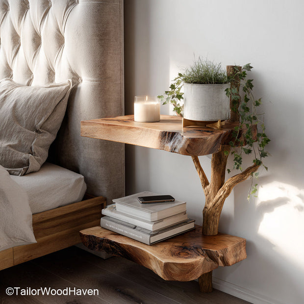 Best Floating Nightstand designed with solid hardwood, floating brackets, and a clean, versatile look, perfect for modern, minimalist, or rustic interiors