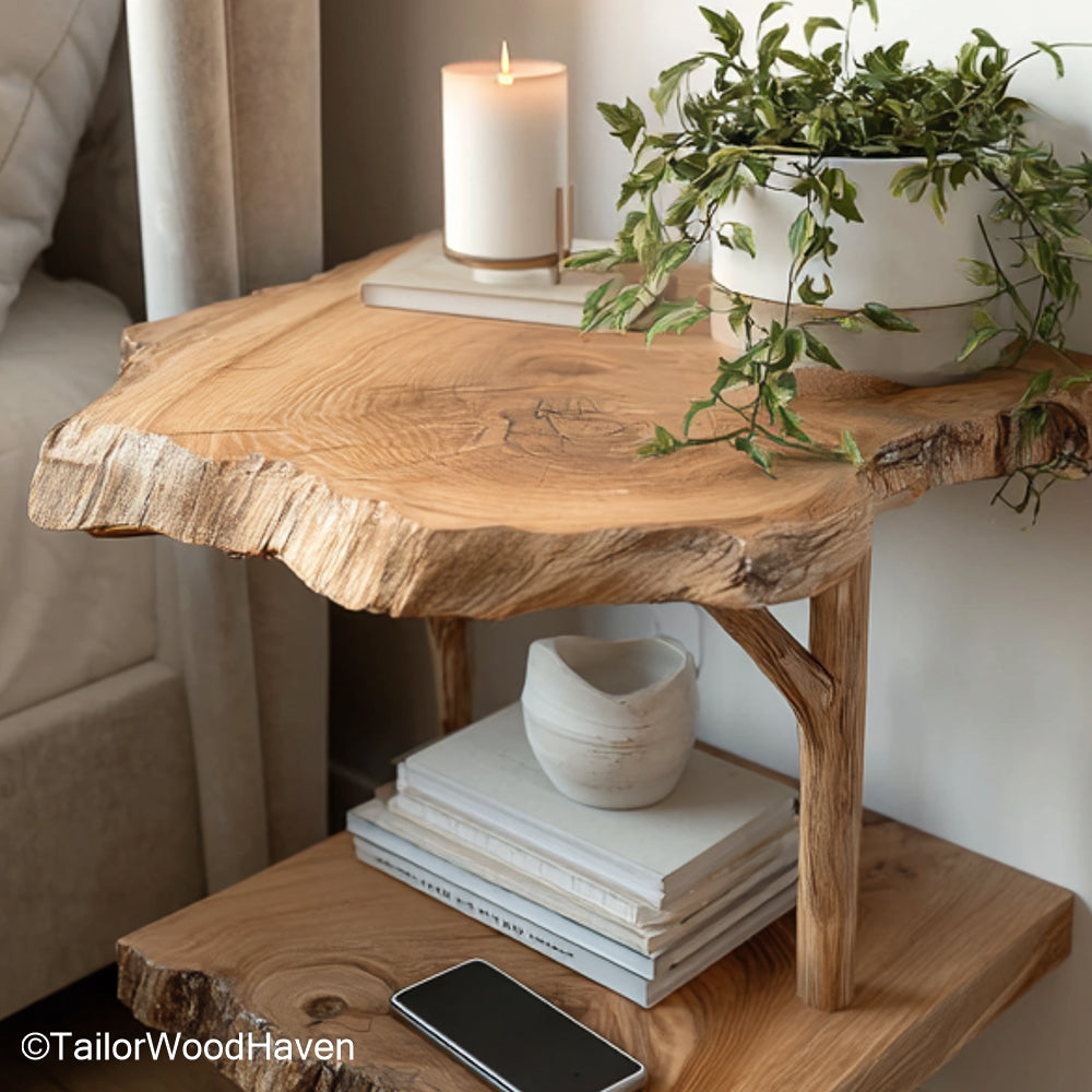 Mounted Bedside Table crafted in real timber with sleek floating support, a perfect space saving solution for bedrooms or small living areas