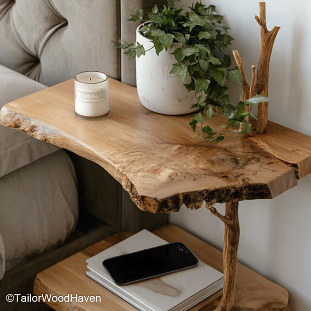 Floating nightstand oak crafted from natural oak with a clean wall mounted form and soft grain, perfect for rustic or mid century bedroom interiors