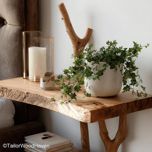 Wall Nightstand Shelf built with solid timber in a floating shelf format, ideal for space saving bedside storage in modern or compact bedrooms