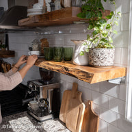 3 inch floating shelves handcrafted from thick solid slabs with a slim 3 inch profile and hidden support, ideal for small accents or storage