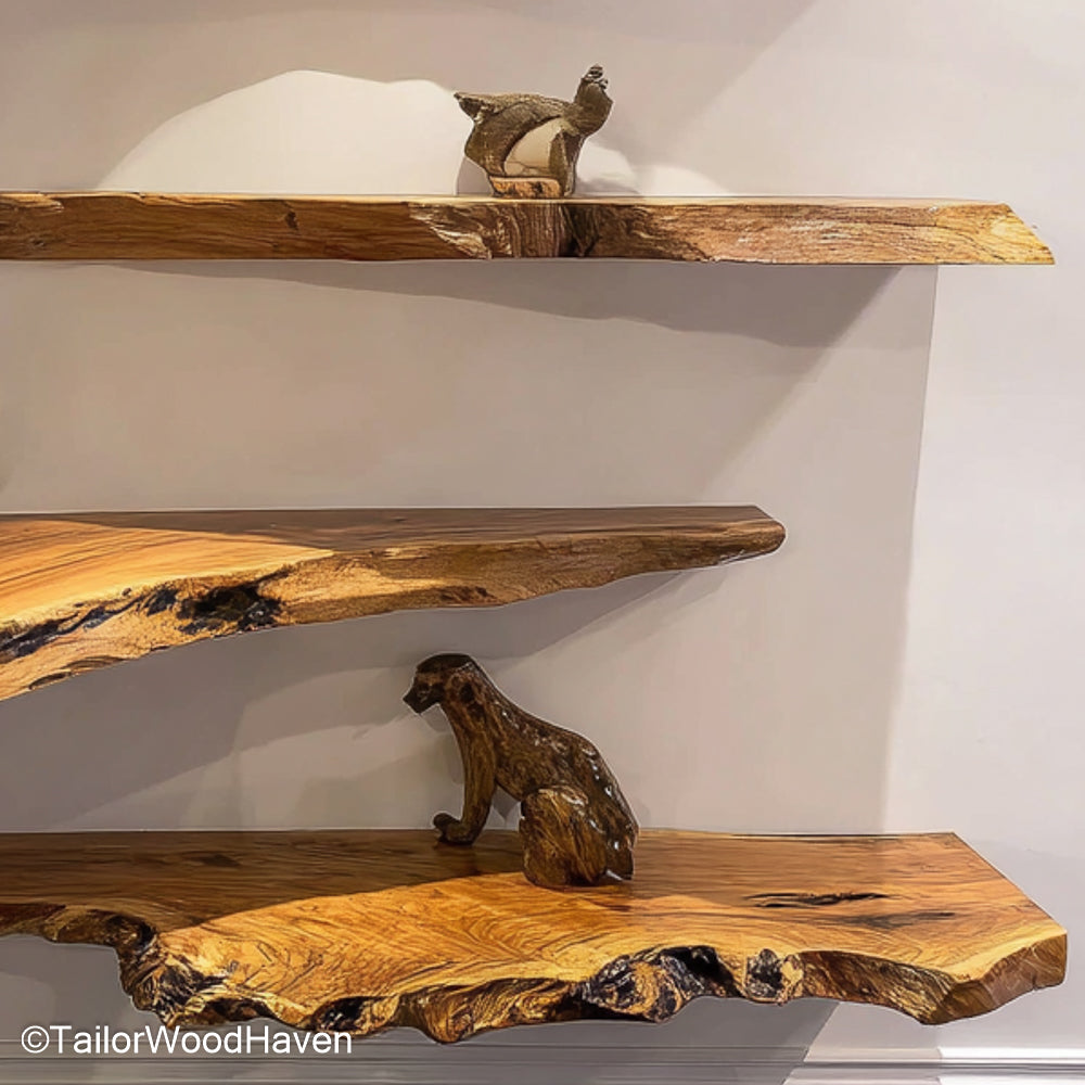 Floating shelves for corners in L shaped design to maximize wall space, ideal for small rooms, nooks, or bathroom storage