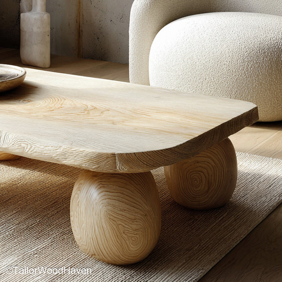 Slab Live Edge Coffee Table Solid Slab Coffee Table with Raw Live Edges for Rustic and Nature Inspired Room Styling