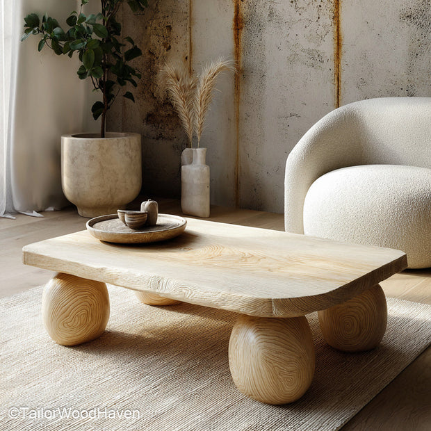 Slab Live Edge Coffee Table Solid Slab Coffee Table with Raw Live Edges for Rustic and Nature Inspired Room Styling