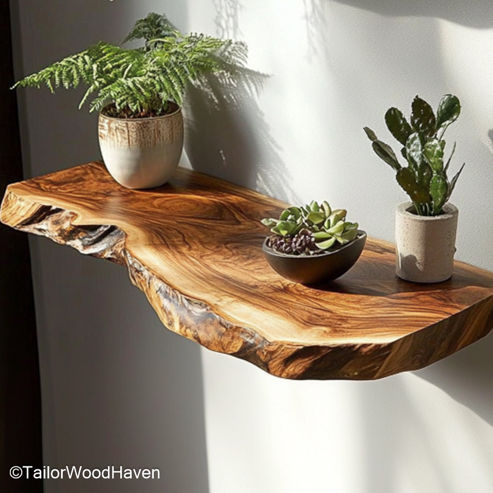 West elm floating shelves inspired design in walnut tone wood with seamless wall mount, ideal for upscale home interiors