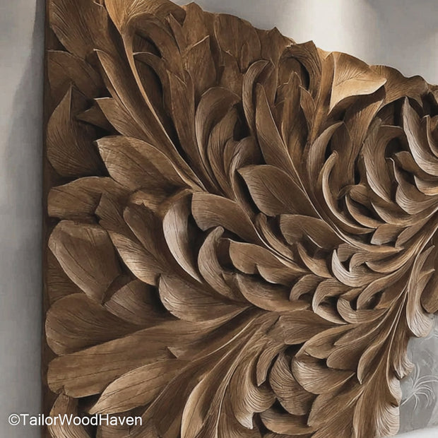 Carved Wood Wall Decor Handcrafted Carved Wood Wall Art for Rustic, Traditional, or Organic Wall Displays