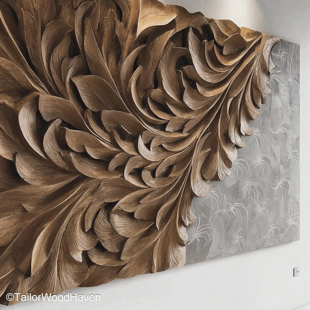 Carved Wood Wall Decor Handcrafted Carved Wood Wall Art for Rustic, Traditional, or Organic Wall Displays
