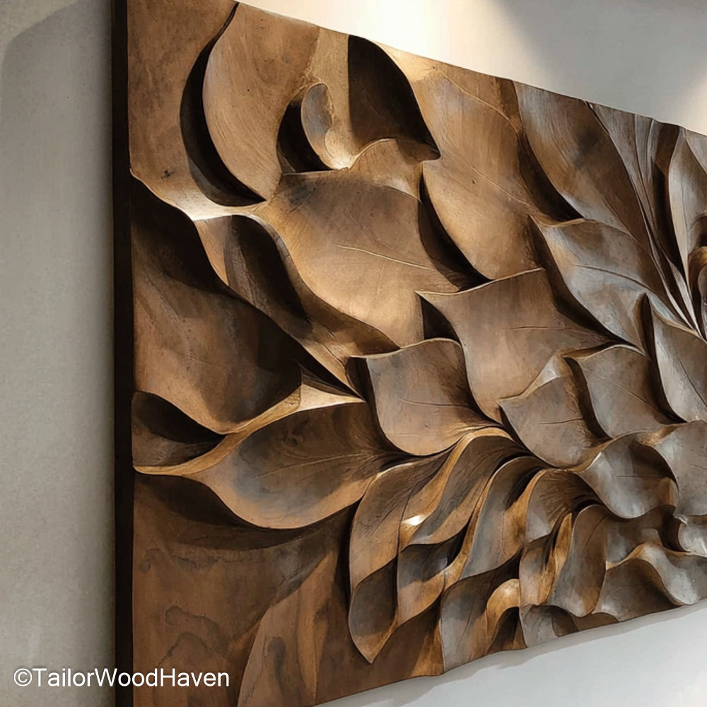 Carved Wood Wall Art Hand Carved Wooden Wall Art with Organic Patterns for Rustic and Artisan Inspired Interiors