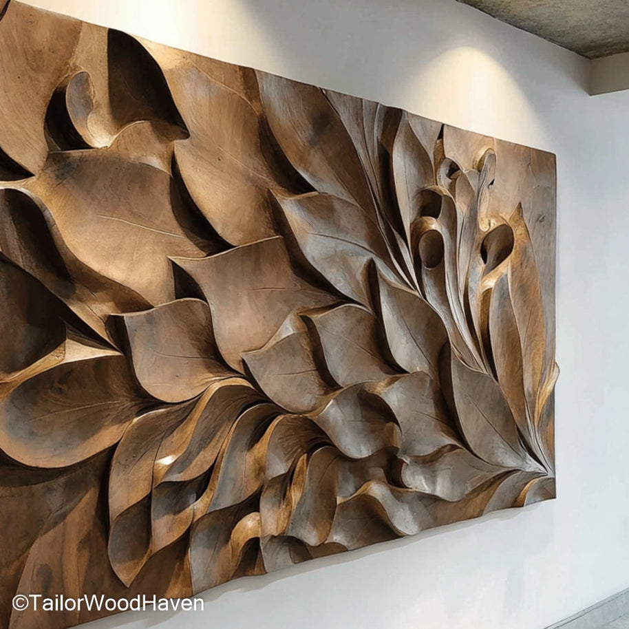 Carved Wood Wall Art Hand Carved Wooden Wall Art with Organic Patterns for Rustic and Artisan Inspired Interiors