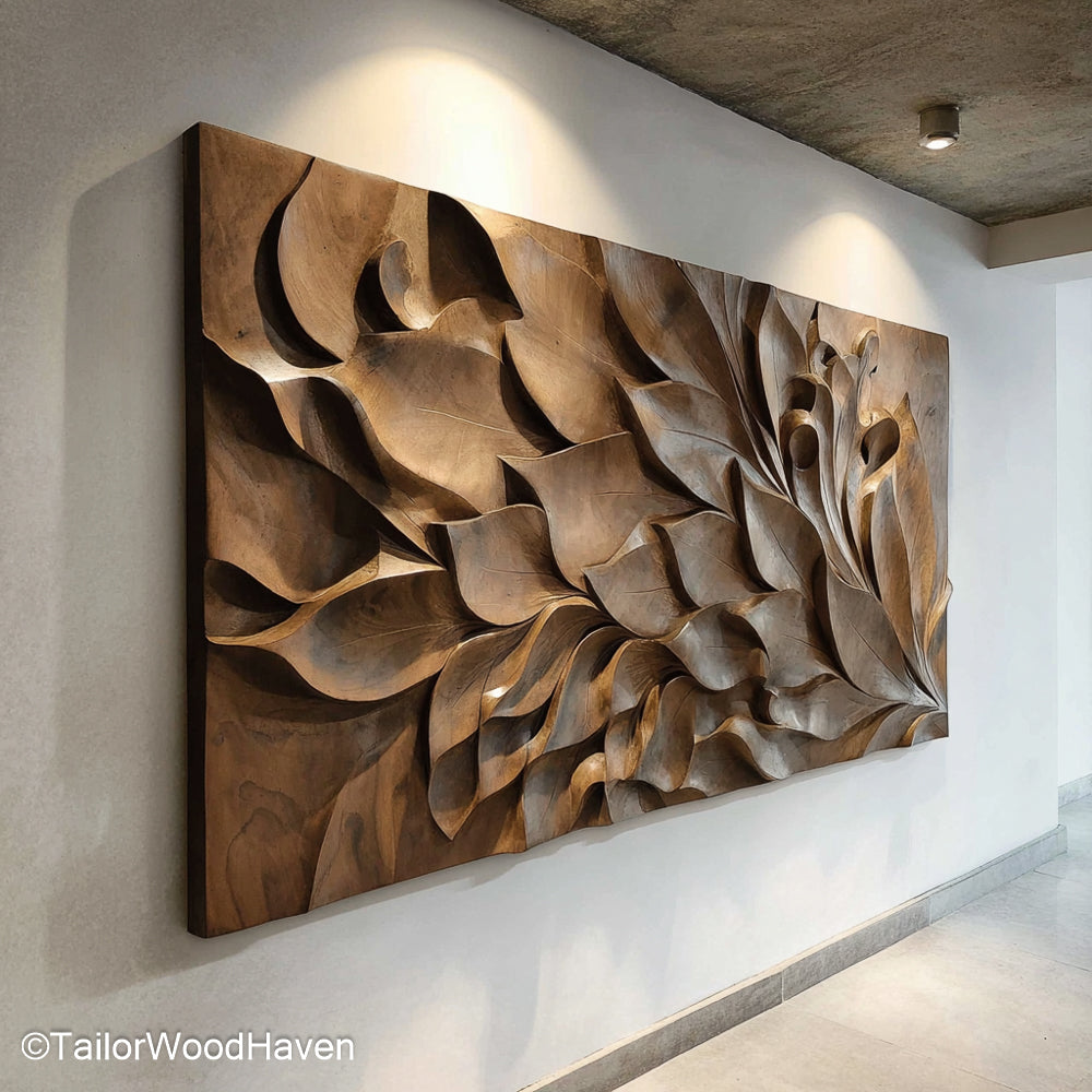 Carved Wood Wall Art Hand Carved Wooden Wall Art with Organic Patterns for Rustic and Artisan Inspired Interiors