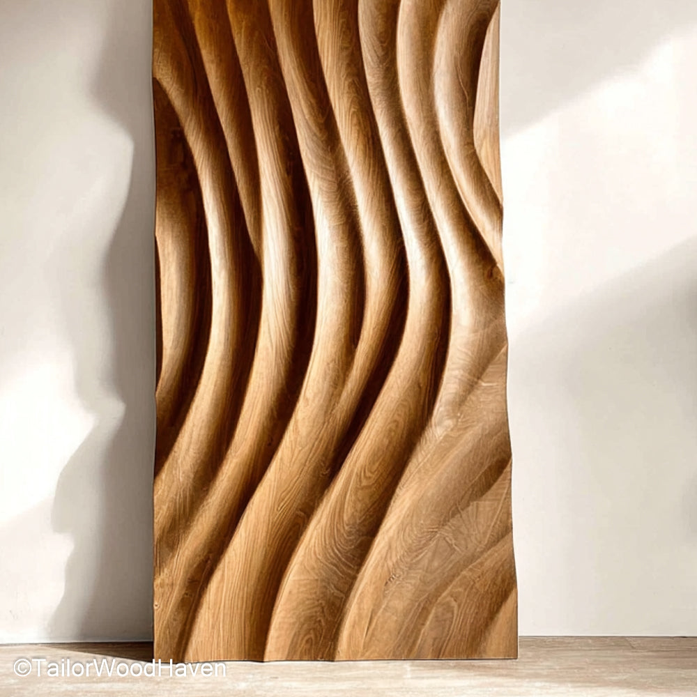 Modern Wood Art Wall Contemporary Wooden Wall Art Featuring Minimalist Design and Natural Grain Texture