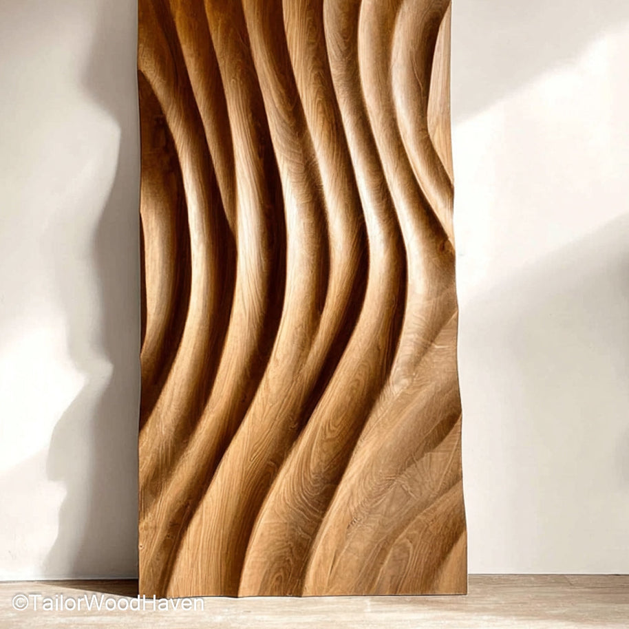 Modern Wood Art Wall Contemporary Wooden Wall Art Featuring Minimalist Design and Natural Grain Texture