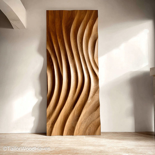 Modern Wood Art Wall Contemporary Wooden Wall Art Featuring Minimalist Design and Natural Grain Texture