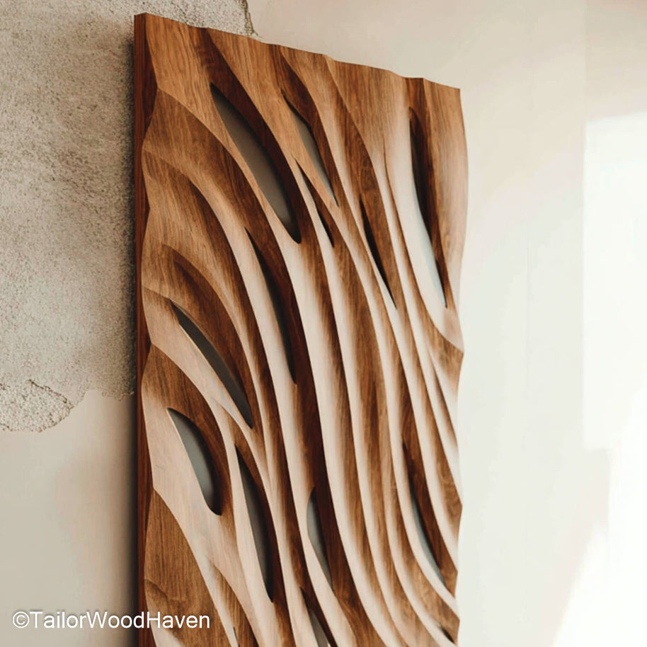 3D Wall Art Wood Layered Wooden Wall Art with Dimensional Texture for Rustic, Boho, or Contemporary Interiors