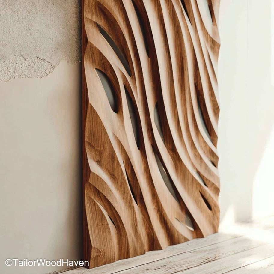 3D Wall Art Wood Layered Wooden Wall Art with Dimensional Texture for Rustic, Boho, or Contemporary Interiors