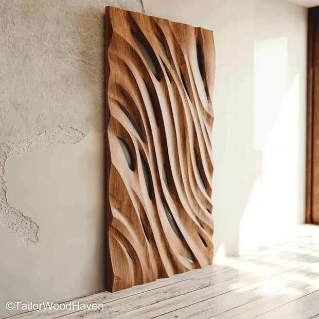 3D Wall Art Wood Layered Wooden Wall Art with Dimensional Texture for Rustic, Boho, or Contemporary Interiors
