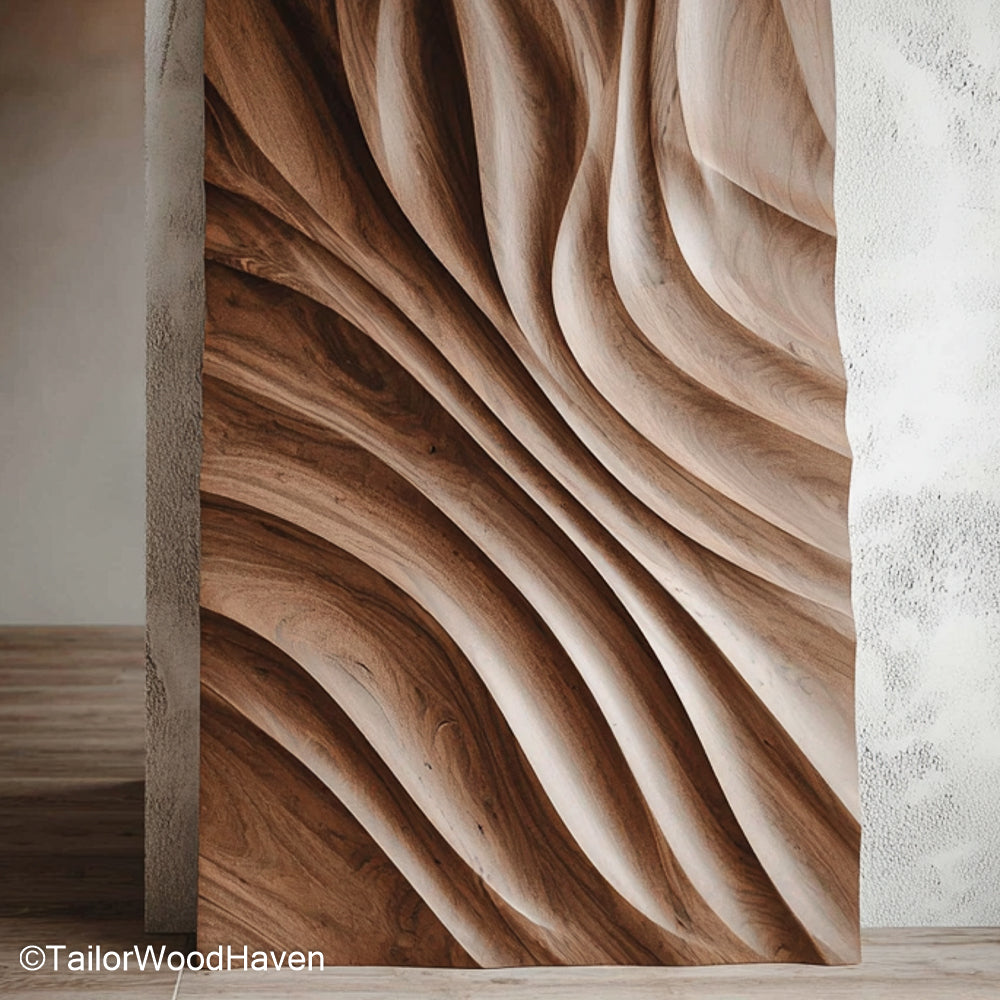 Carved Wood Panels Decorative Wall Panels Carved from Real Wood for Rustic, Boho, or Nature Themed Spaces
