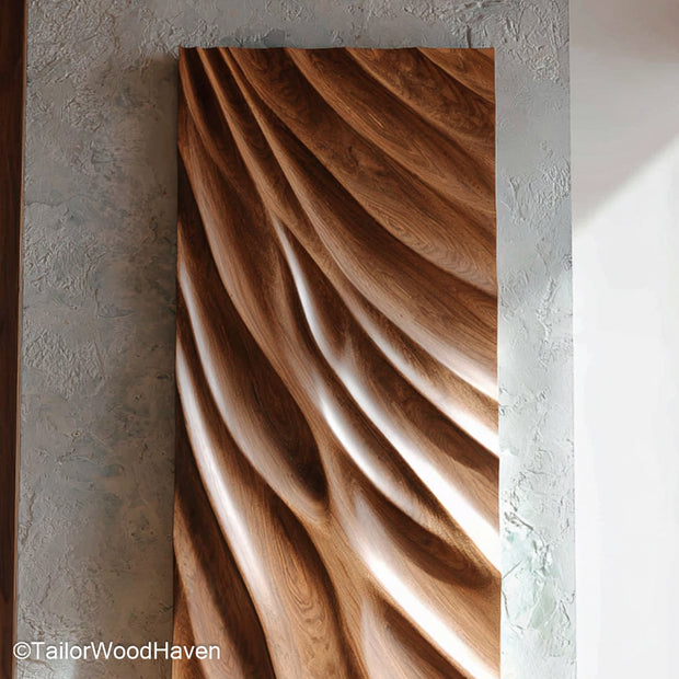 Wood Carved Wall Decor Hand Carved Wooden Wall Decor Featuring Natural Grain and Artisan Detailing