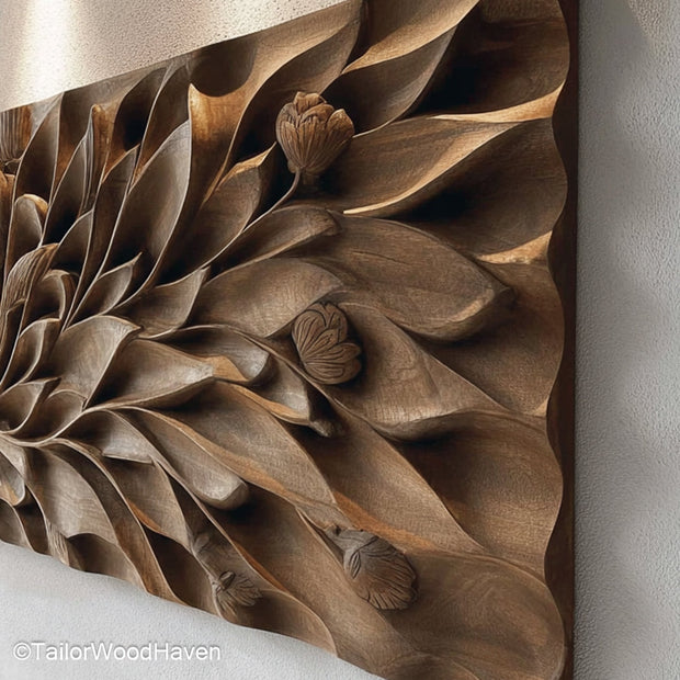 Carved Wood Art for Wall Artistic Wall Decor Featuring Hand Carved Wood in Natural Shapes and Textures