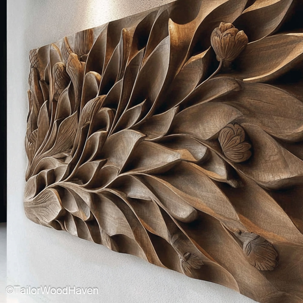Carved Wood Art for Wall Artistic Wall Decor Featuring Hand Carved Wood in Natural Shapes and Textures