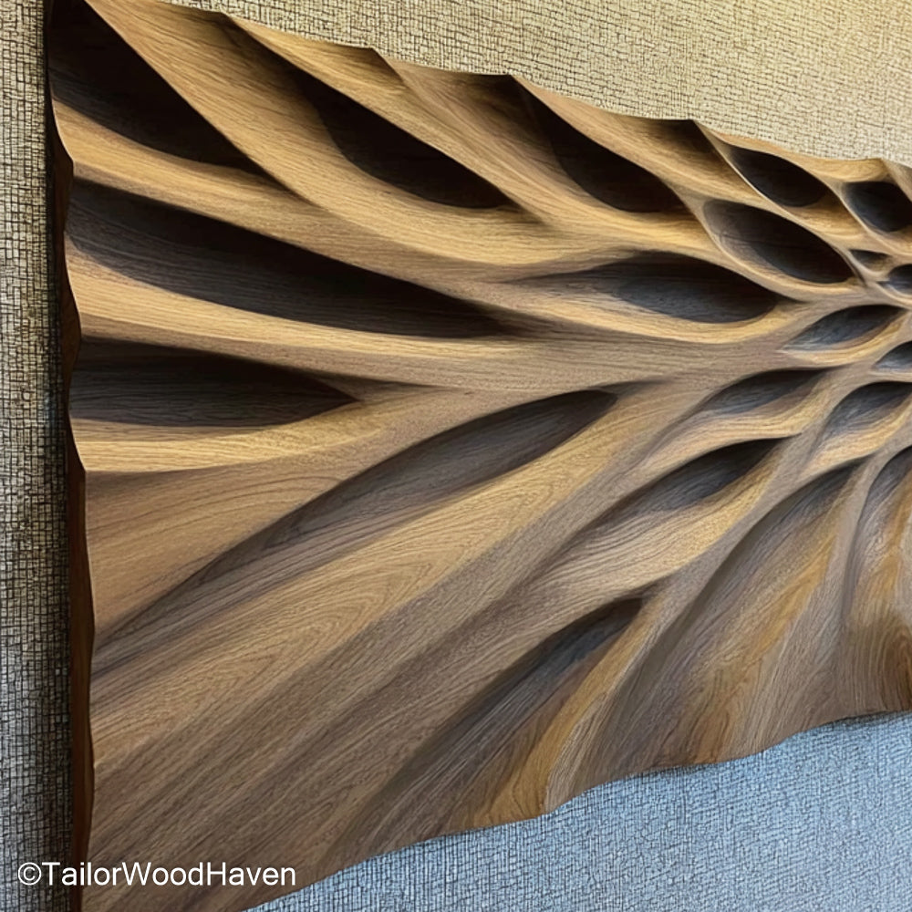 Wall Sculpture Wood Artistic Wall Sculpture Made from Natural Wood with Organic Form and Rustic Texture