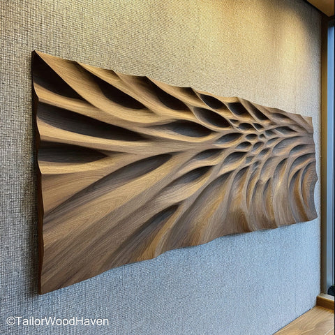 Wall Sculpture Wood Artistic Wall Sculpture Made from Natural Wood with Organic Form and Rustic Texture