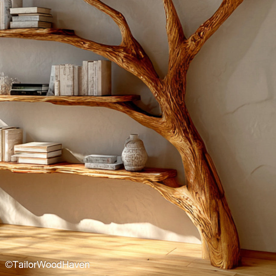 Tree Bookcase Nursery Freestanding Wooden Tree Bookcase for Children’s Rooms, Perfect for Books, Toys, and Playful Decor