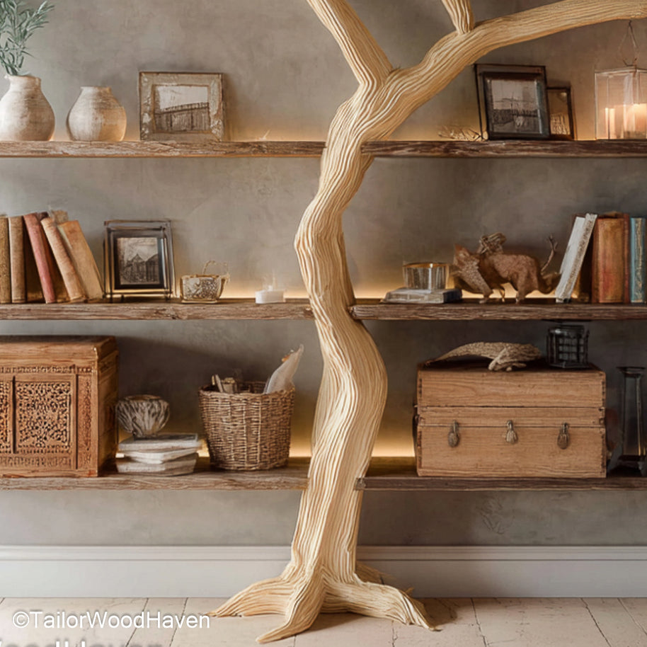 Organic Tree Branch Book Shelves Real Wood Wall Bookshelves Crafted to Look Like Tree Branches