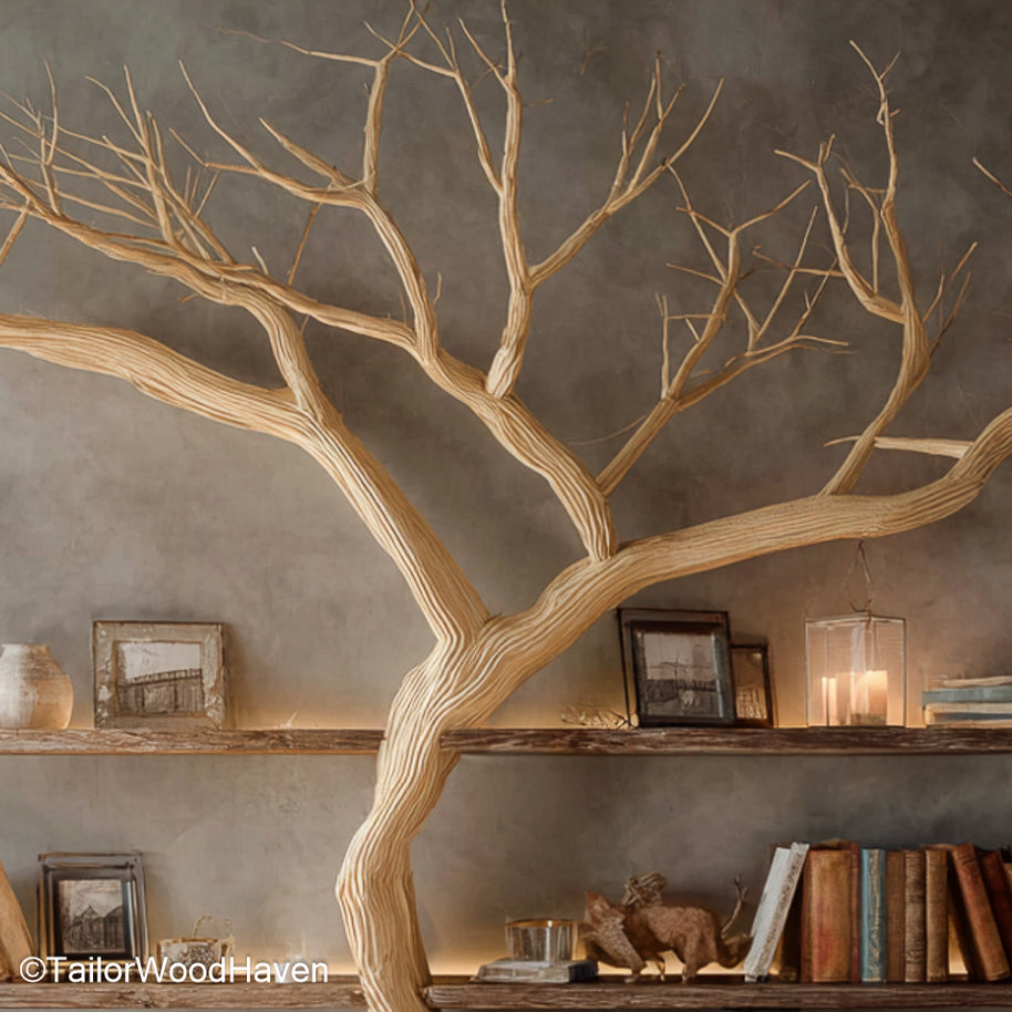 Organic Tree Branch Book Shelves Real Wood Wall Bookshelves Crafted to Look Like Tree Branches