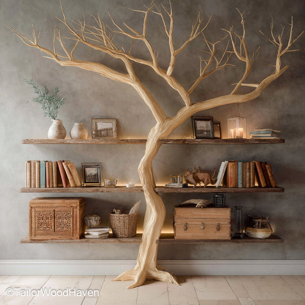Organic Tree Branch Book Shelves Real Wood Wall Bookshelves Crafted to Look Like Tree Branches