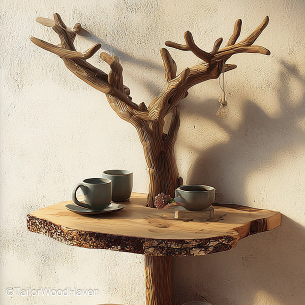 Bedside Table Wall Shelf created from real wood with a slim profile and floating brackets, ideal for compact storage above or beside your bed