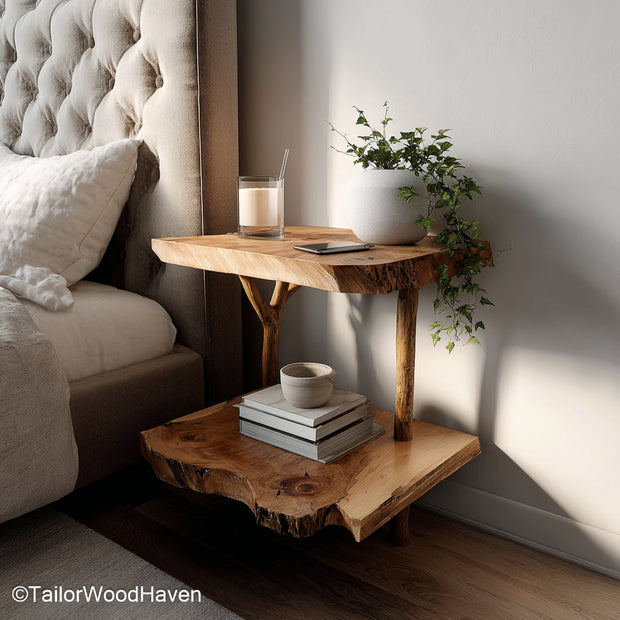 Wall Mounted Side Tables crafted from hardwood with a clean floating profile and strong support, ideal for functional bedroom or hallway storage