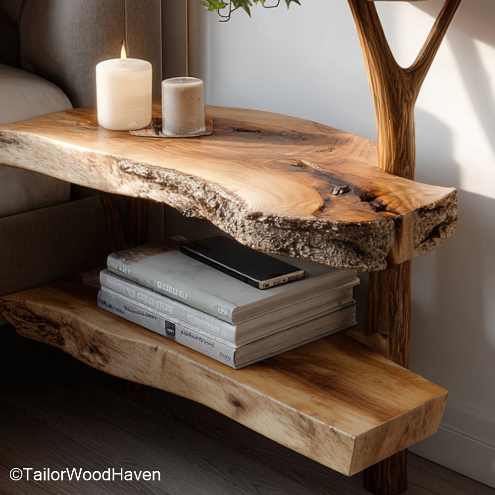 Floating Bedroom Side Tables designed from real wood with soft finish and compact floating design, perfect for bedside function in tight spaces