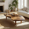 Light Oak Live Edge Coffee Table with Tapered Legs