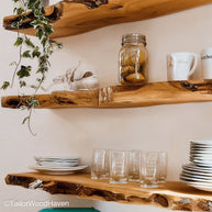 3 floating shelf set handcrafted in real wood with matching dimensions and flush mounts, ideal for balanced wall styling in modern interiors