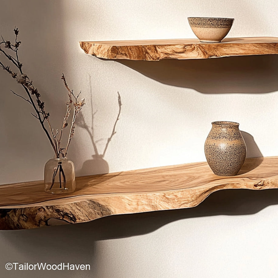 Renter friendly floating shelves with damage free mounting options and lightweight design for easy wall removal without marks