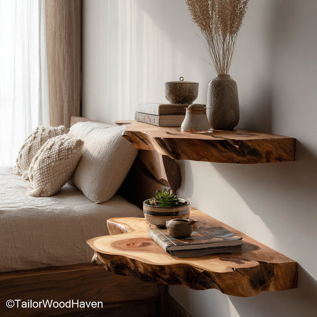 Farmhouse shelf wall designed from natural wood with a clean mount and aged look, great for displaying items in kitchens, bathrooms, or bedrooms