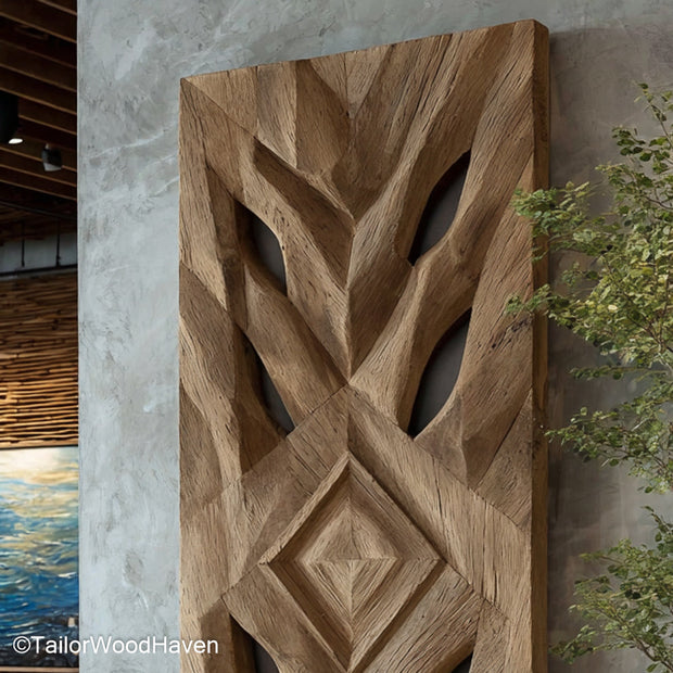 Custom Wood Wall Art made to order from solid wood with your choice of design, finish, and size, ideal for personalized rustic or modern interiors
