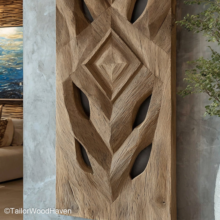 Custom Wood Wall Art made to order from solid wood with your choice of design, finish, and size, ideal for personalized rustic or modern interiors