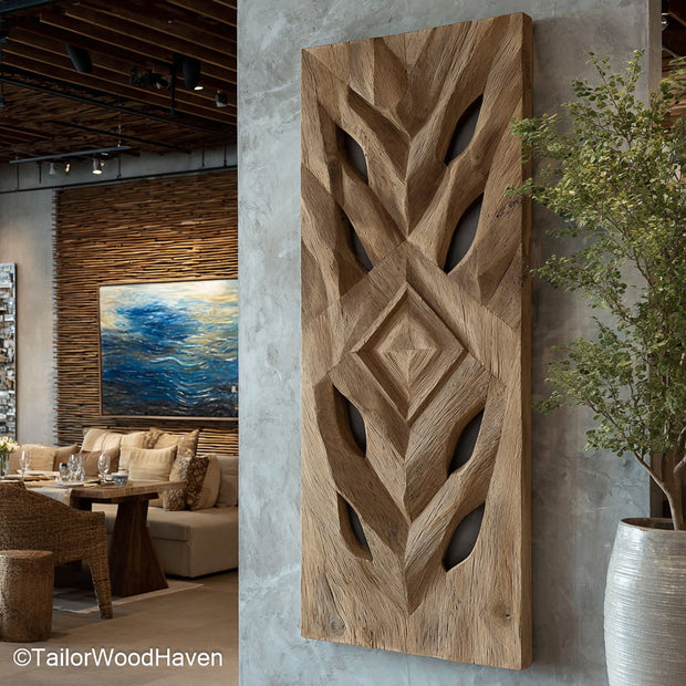 Custom Wood Wall Art made to order from solid wood with your choice of design, finish, and size, ideal for personalized rustic or modern interiors